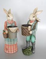 Кашпо для цветов Кролик с корзинкой 46 см